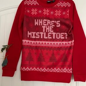 Red “ugly Christmas sweater”